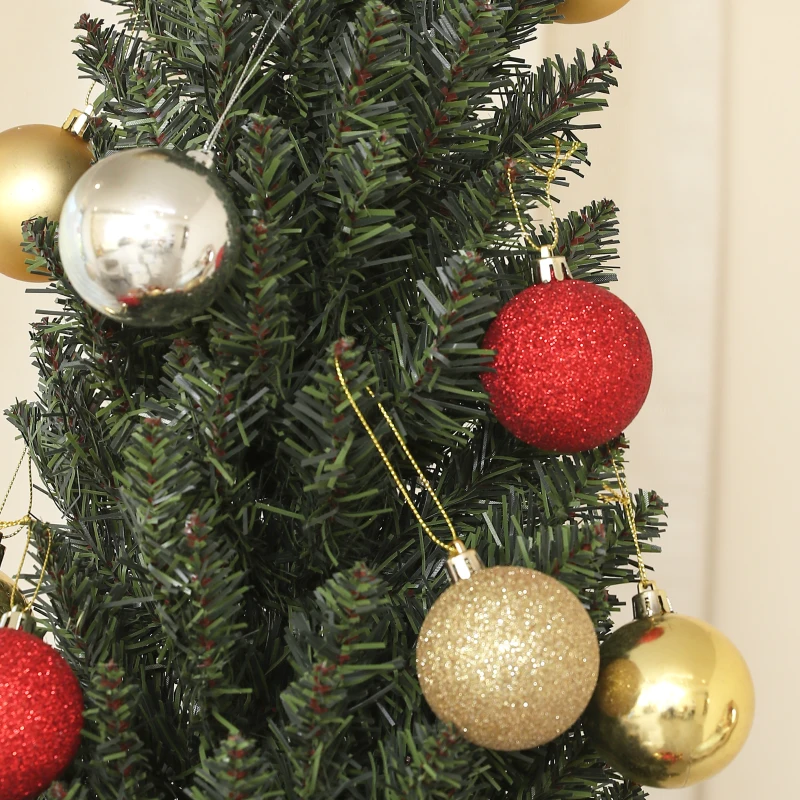 HOMCOM Albero di Natale Slim Alto 225 cm Salvaspazio con 538 Rami con Base in Acciaio per Interni, Verde