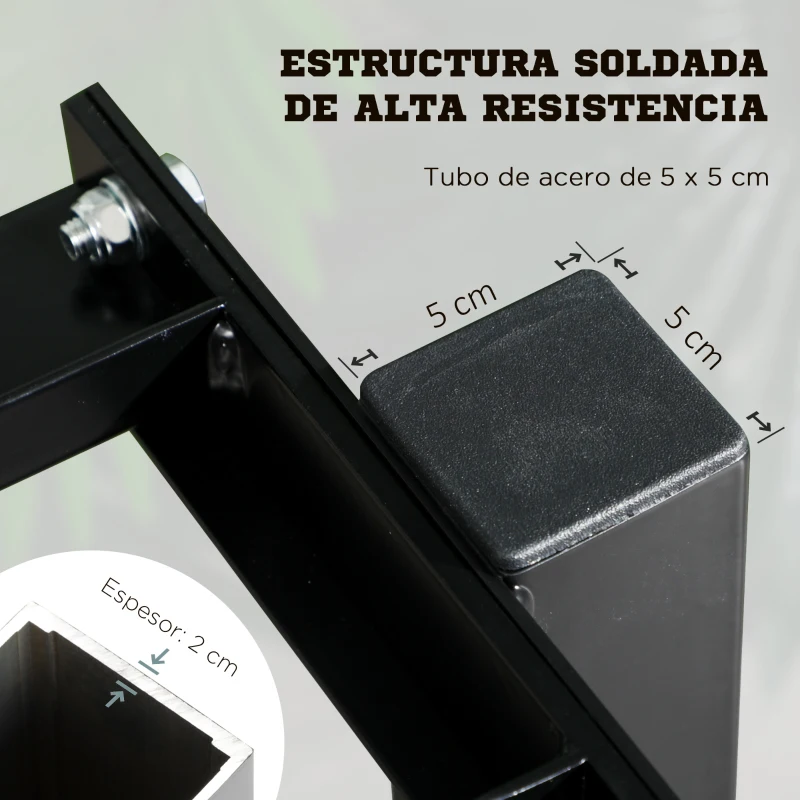 SPORTNOW Estante para Mancuernas de 2 Niveles Soporte de Almacenamiento para Mancuernas Acero Carga 270 kg 94x52,5x82 cm Negro