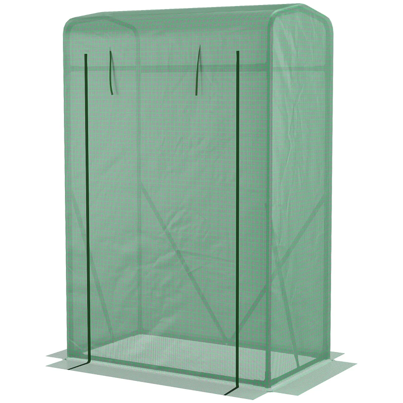 Outsunny Serra da Giardino con Copertura in PE, Telaio in Acciaio e Porta Avvolgibile, 100x50x150 cm, Verde