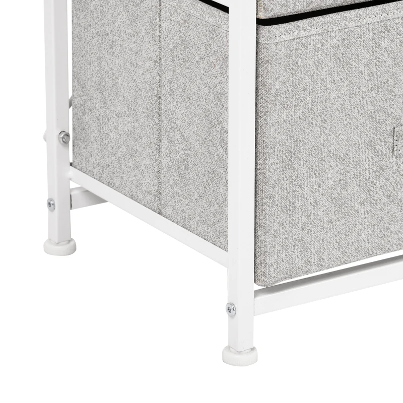HOMCOM Cómoda con 4 Cajones de Tela Cajonera Armario de Almacenaje Multifuncional para Dormitorio Salón Pasillo 45x30x92 cm Gris