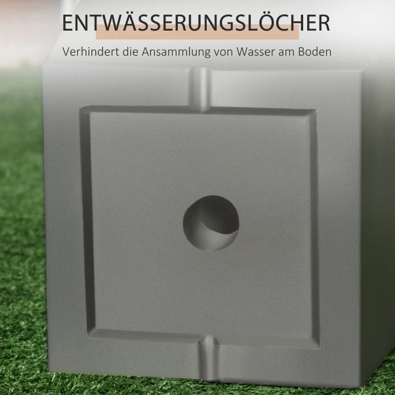 Outsunny 2er- Set Pflanzkübel, Out-und Indoor, wetterbeständig, stapelbar, 30 cm x 30 cm x 55 cm, Grau