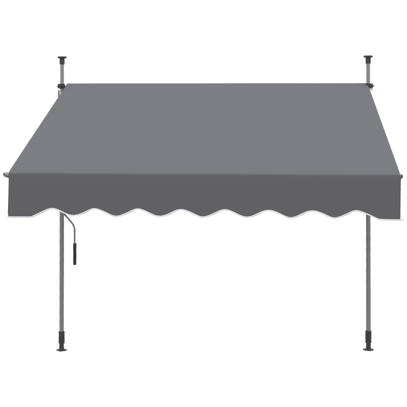 Outsunny Store banne manuel rétractable inclinaison réglable installation rapide  sans trous à percer 2 x 1,5 x 3,1 m