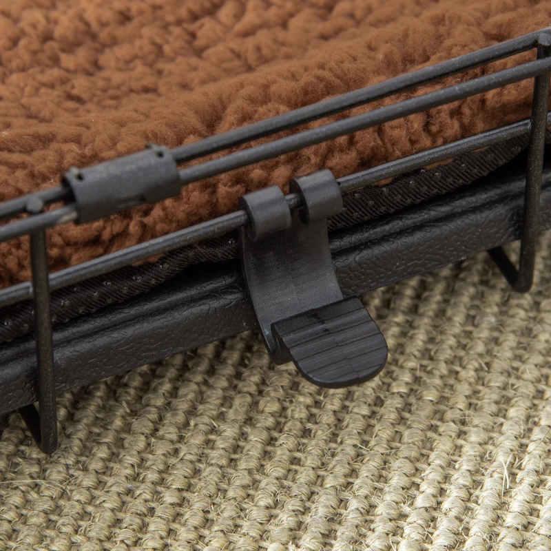 PawHut Jaula de Metal para Perros Plegable 60x43x49,5 cm con 2 Puertas con Pestillos Bandeja Extraíble Cojín Suave y Asa Negro