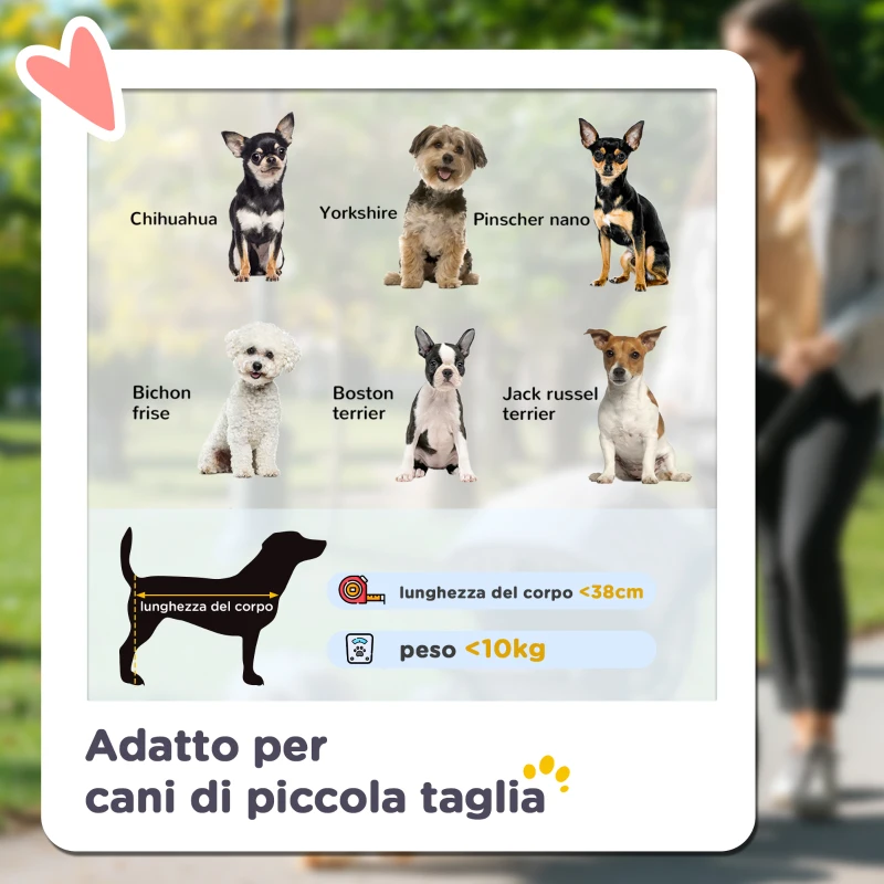 PawHut Passeggino per Cani Piccoli Pieghevole con Copertura Antipioggia, Cestino e Guinzaglio Integrato, Verde
