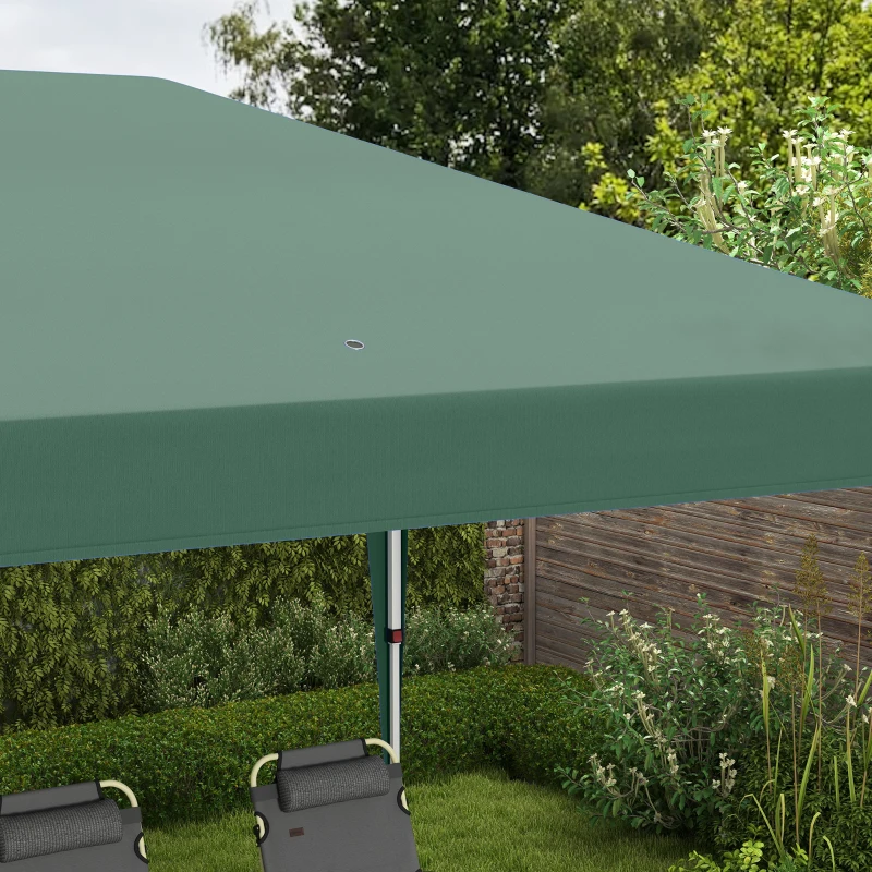 Outsunny Pop Up Gazebo 3 x 6m, Foldable Canopy Tent, Height Adjustable Wedding Awning Canopy w/ Carrying Bag, Green