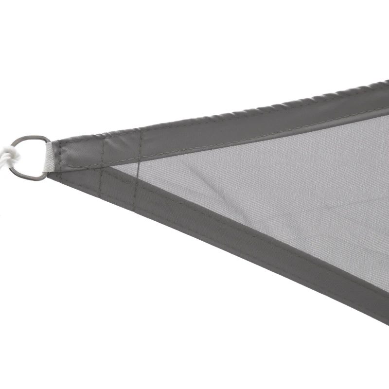 Outsunny Toldo Vela Triangular 3x3x3 m Vela de Sombra para Jardín Patio Terraza Poliéster Anti UV Color Gris