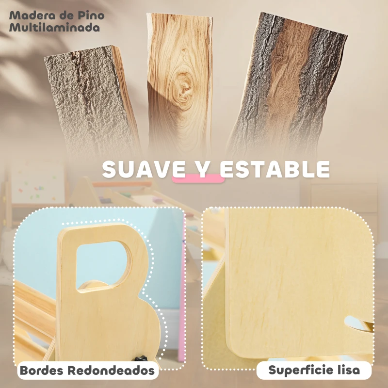 AIYAPLAY Escalada para Niños de 18-48 Meses para Cultivar Habilidades de Equilibrio y Coordinación 82x66x71 cm Natural