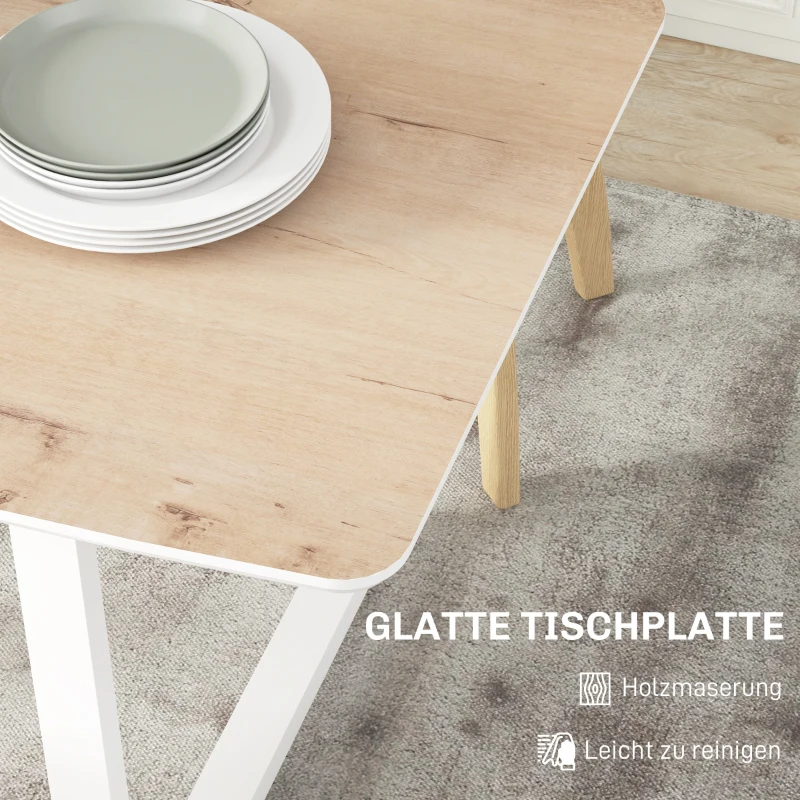 HOMCOM Klappbarer Esstisch, ausziehbar, industrieller Stil, MDF-Holzoptik, Metall, 120-160 x 80 x 76 cm, Eiche