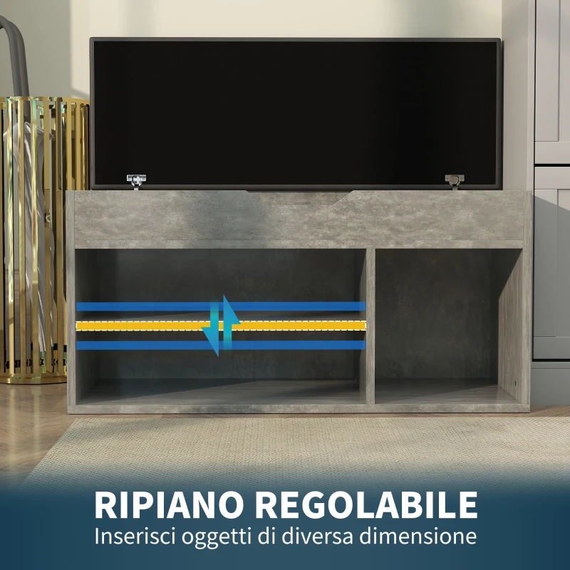HOMCOM Scarpiera Salvaspazio Imbottita a 3 Ripiani Aperti con Spazio a Scomparsa, in Legno, 80x30x45 cm, Nero e Grigio