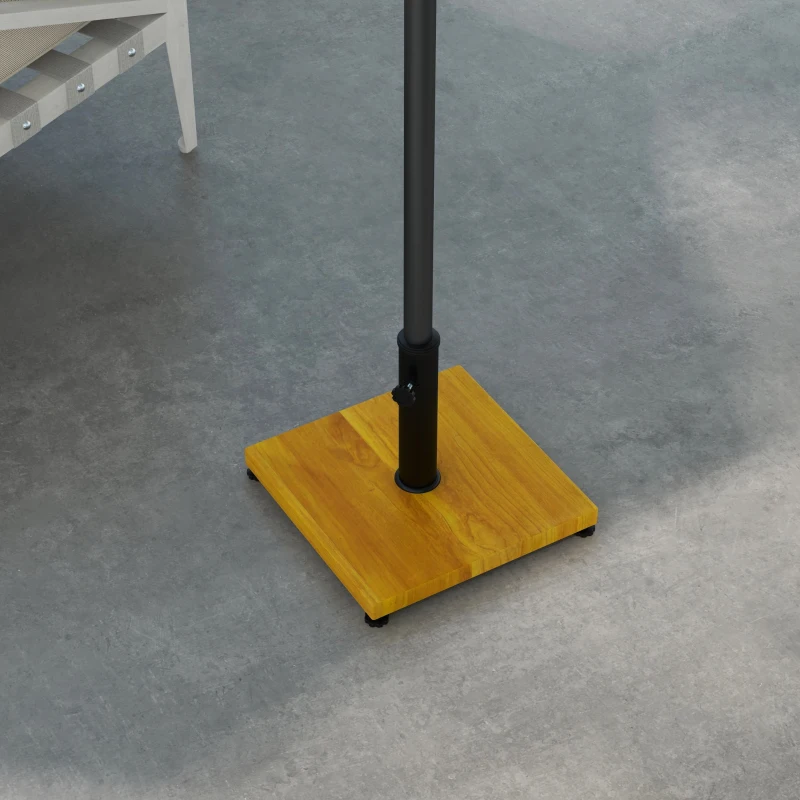 Outsunny Sonnenschirmständer, 25 kg, Holzoptik, Betonfüllung, wetterfest, Metall, Gelb
