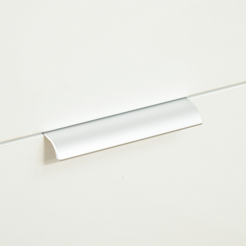 HOMCOM Cassettiera con 4 Cassetti per Soggiorno e Camera da Letto con Maniglie in Lega di Alluminio, 70x35x92cm, Bianco