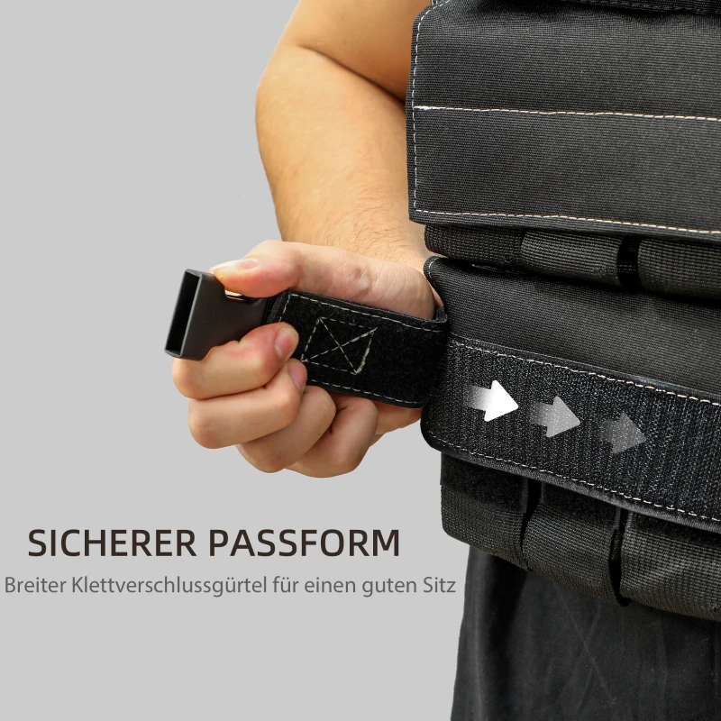 SPORTNOW 15 kg Anpassbare Gewichtsweste mit verstellbaren Gurten und reflektierenden Streifen, für Männer und Frauen