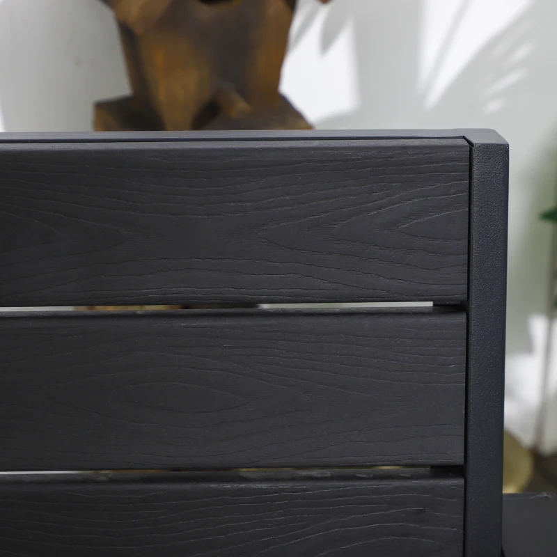 Outsunny Gartenmöbel-Set für 2 Personen inkl. 1 Tisch, 2 Stühlen, Gartengarnitur, Bistro-Set, HDPE Schwarz