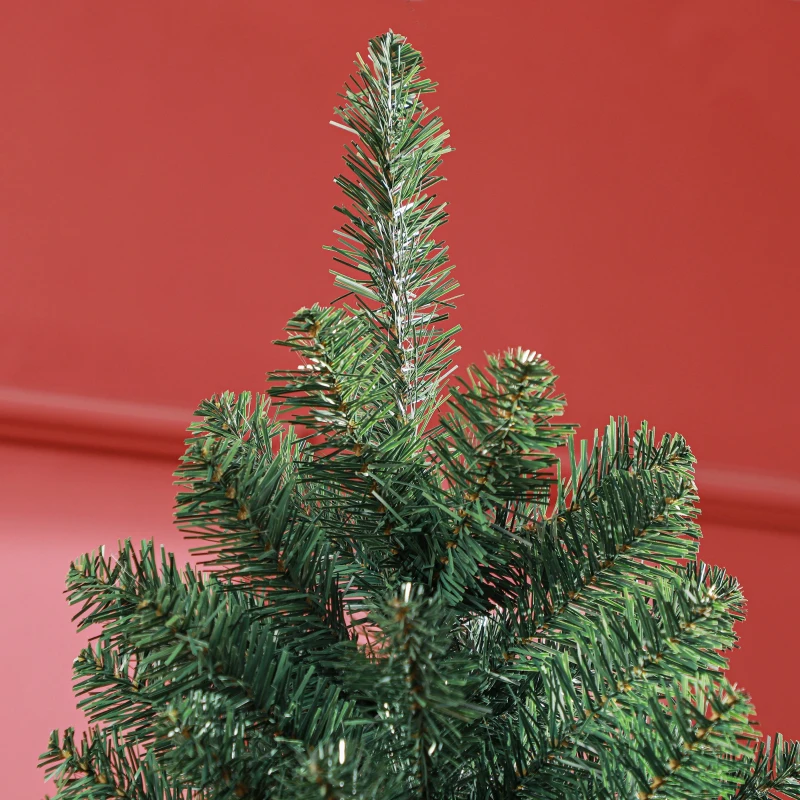 HOMCOM Árbol de Navidad Artificial 213 cm con 1064 Ramas de Alambre de Memoria y Base Plegable Árbol de Navideño Verde