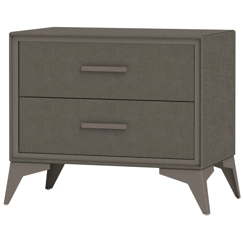 HOMCOM Velvet-Feel Chest of Two Drawers - Brown
