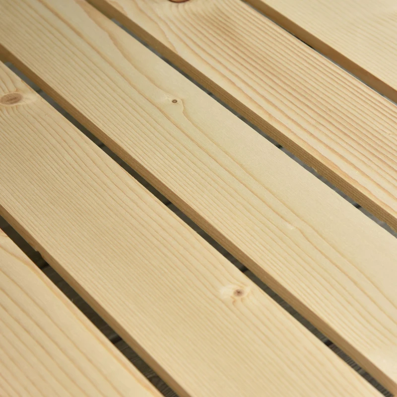 Outsunny Letto per Orto Rialzato in Legno con Rotelle e Ripiano Inferiore, 118x55x83cm, Legno Naturale