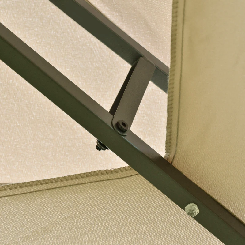 Outsunny Gazebo da Giardino 3x4m con Pareti Rimovibili, Pannelli Solari e Luci a LED, Cachi