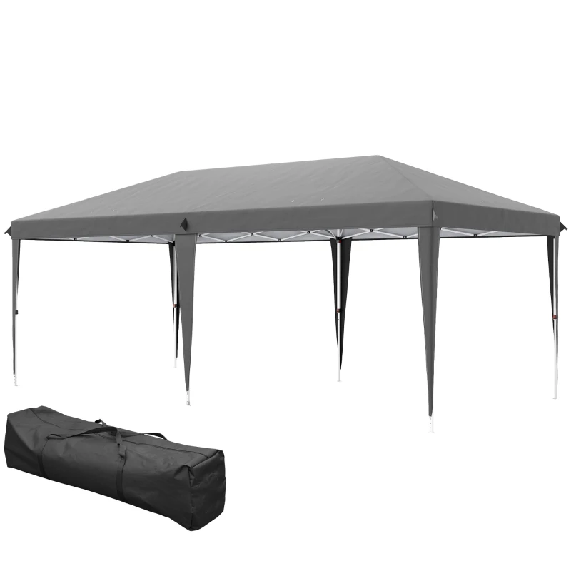 Outsunny 6 x 3 m Pop-Up Steel Frame Gazebo Grey(m-11)