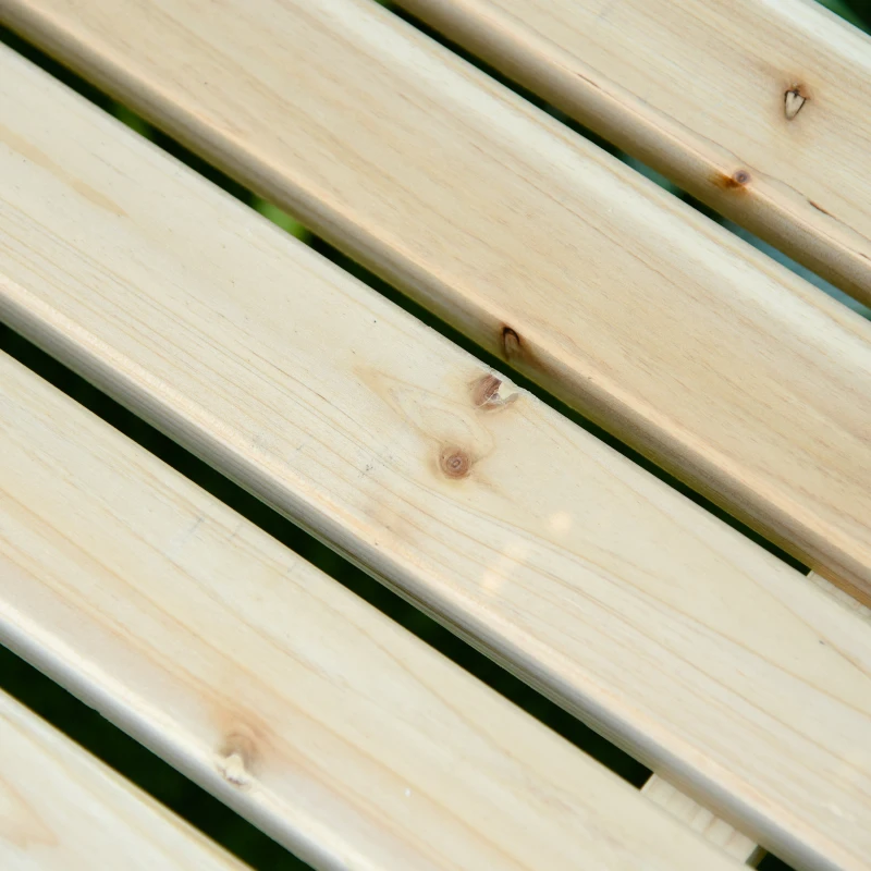 Outsunny  Hochbeet Gartenbank mit 2 Pflanzkasten Holz Sitzbank mit Blumenkasten Garten Holzbank Parkbank Natur 176 x 38 x 40 cm