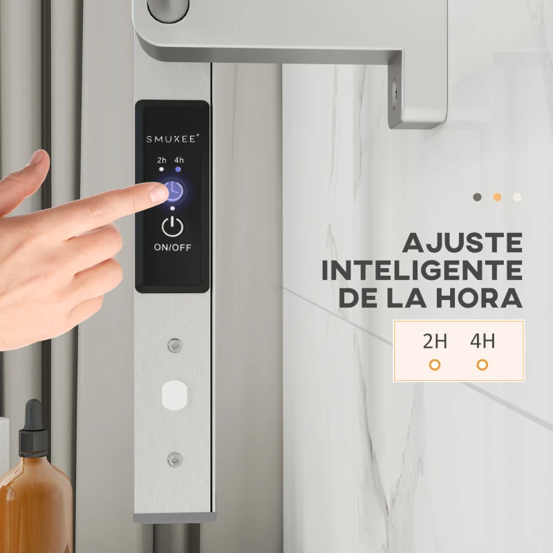 HOMCOM Toallero Eléctrico de Pared o Suelo con Función de Temporizador y 8 Barras 53x35x90 cm Plata