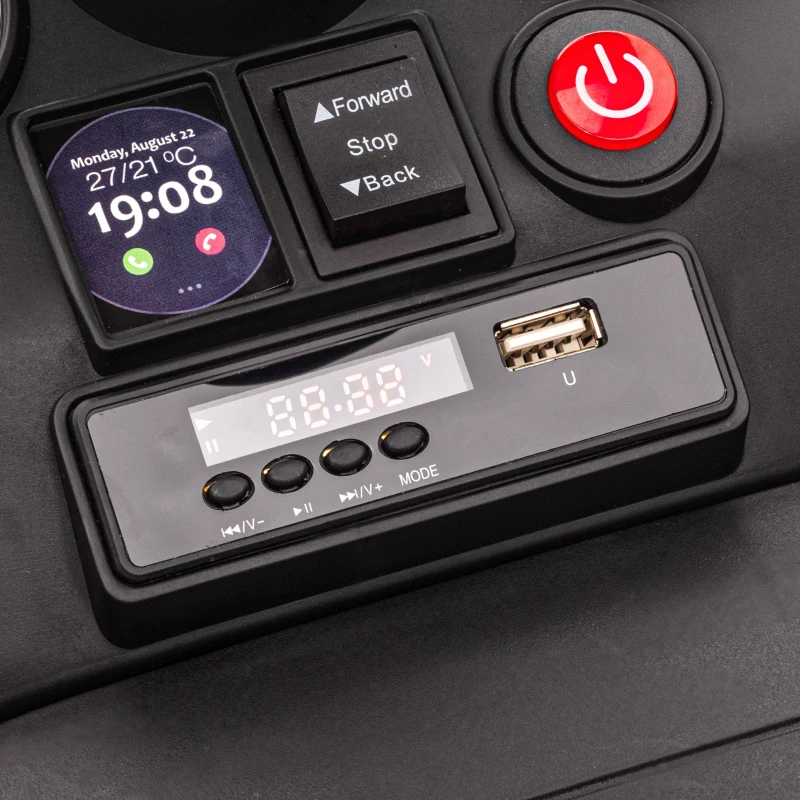 HOMCOM Voiture 4x4 électrique pour enfant avec coffre vitesse 3 km/h phares klaxon musique 3-5 ans(m-9)