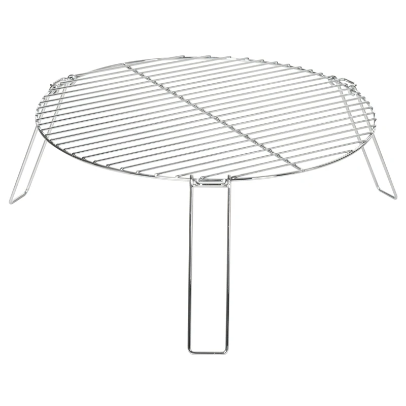 Outsunny Grille de barbecue en acier galvanisé grille BBQ portable avec 3 pieds repliables Ø 50 cm