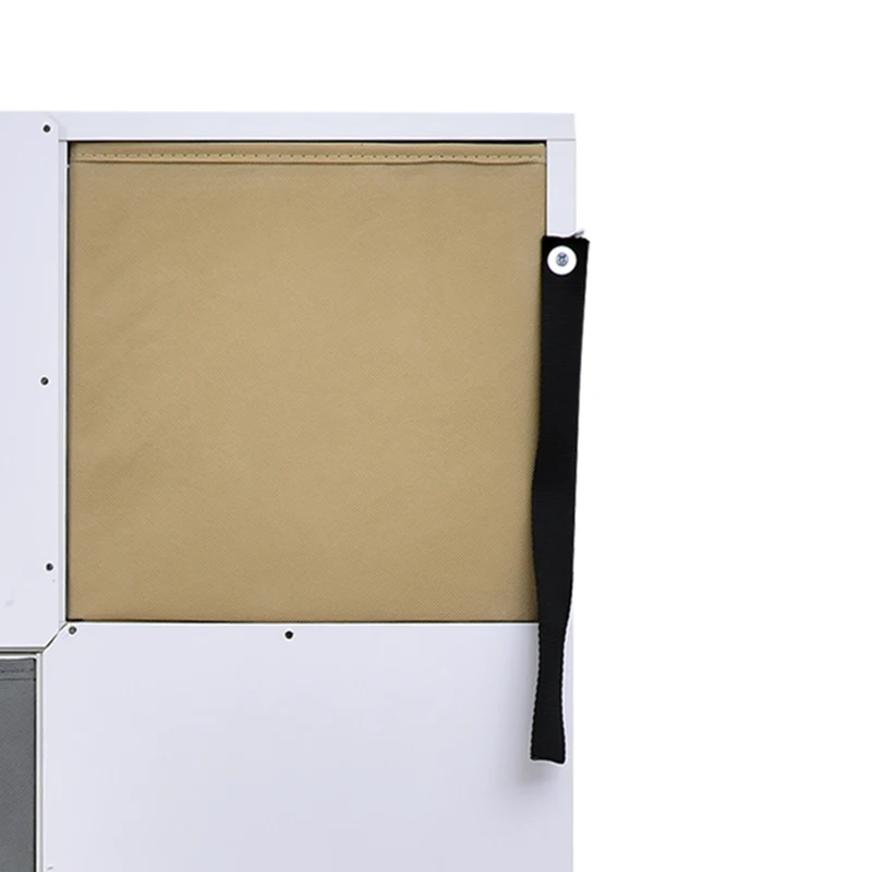 HOMCOM Armadietto Libreria in Legno Bianco 8 Ripiani e 4 Cassetti Pieghevoli in Tessuto Grigio e Marrone 54.5x24x122.5cm