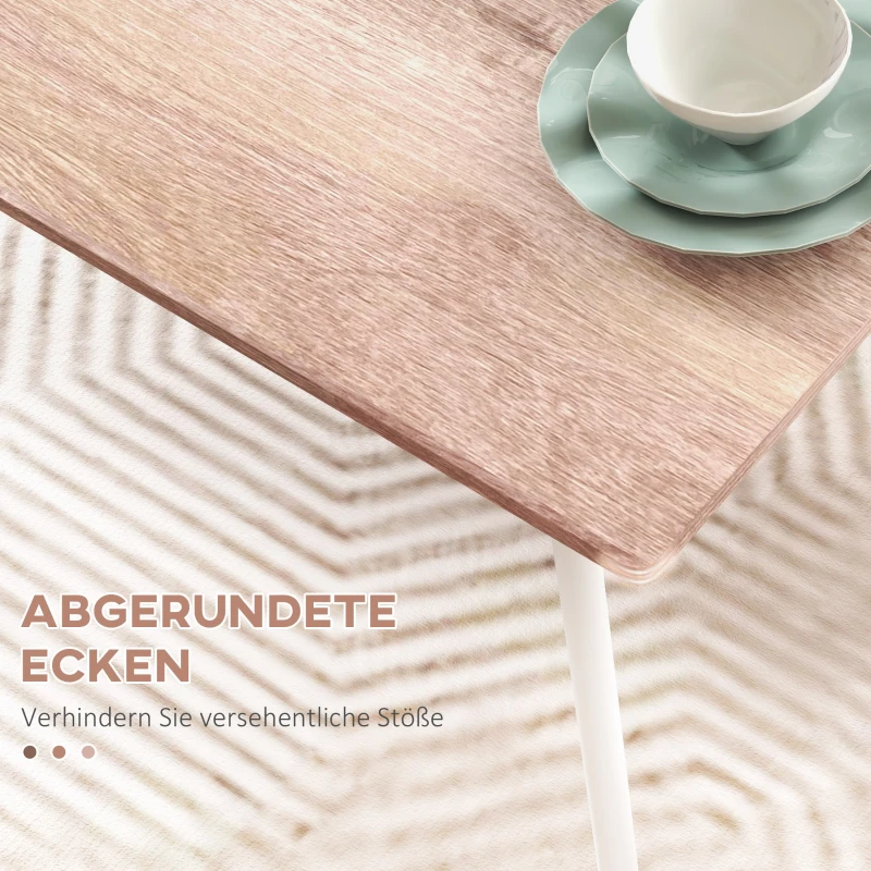 HOMCOM 5-teilige Essgruppe Esstisch mit Stühlen Sitzgruppe, Moderndesign, Natur + Weiß