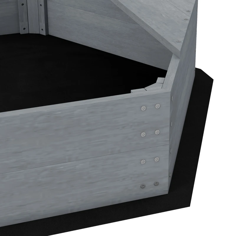 Outsunny Arenero Infantil de Madera con Bandera y Timón en Forma de Velero para Patio Jardín 190x90x138 cm Girs Oscuro