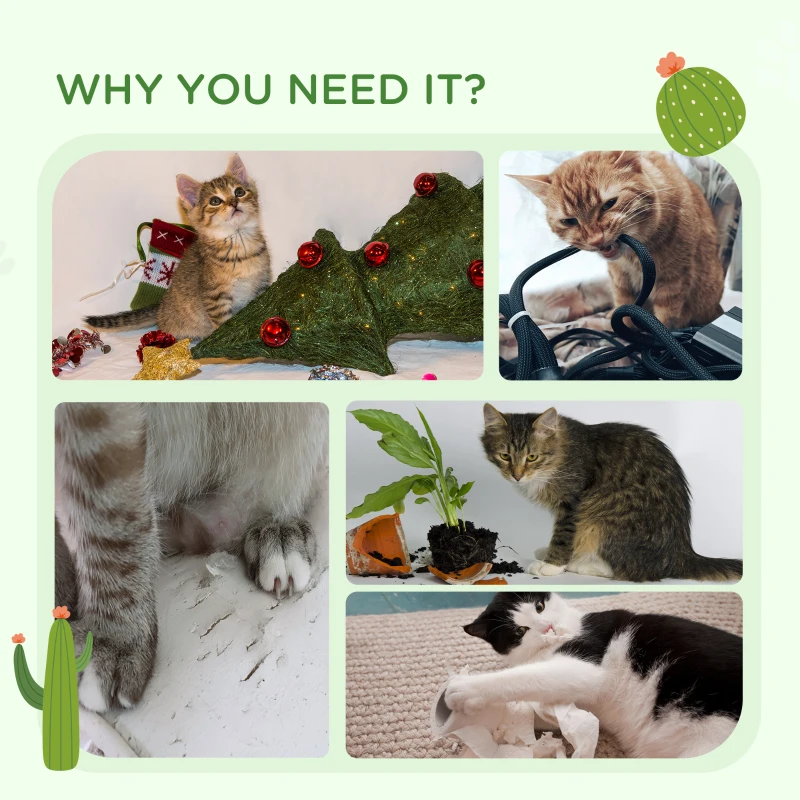 PawHut 68cm Palm Tree Shaped Cat Tree w/ Hammock, Sisal Scratching Post - Beige