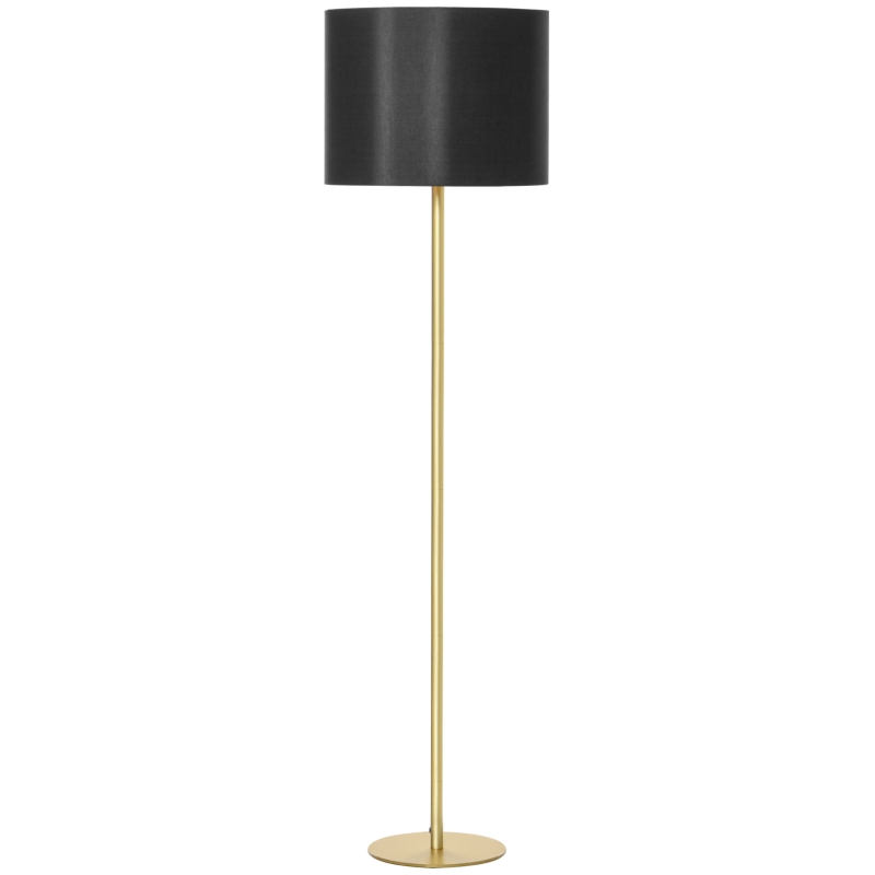 Lampada da terra /in piuma di struzzo naturale piantana per arredamento camera letto ragazza, luce terra con finitura oro, luce d'atmosfera 3 temperature colore con interruttore pedale (nero