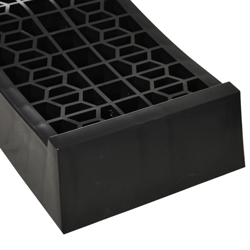 HOMCOM 2-teiliges Auffahrrampen-Set, Schwellenrampe, Bordsteinrampe, Gummirampen, 3 Tonnen Tragkraft, Kunststoff, Schwarz