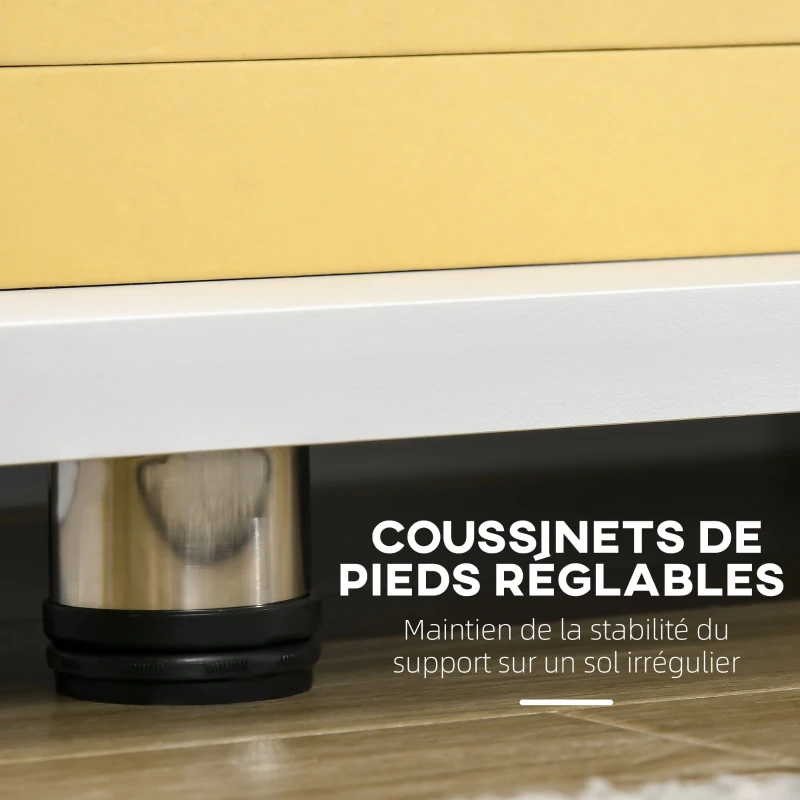 HOMCOM Meuble TV design contemporain 1 tiroir et 3 étagères pour télévision 45 pouces - dim. 135I x 35P x 41,7H cm - blanc