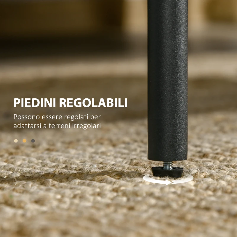 HOMCOM Tavolino da Salotto a 2 Livelli in Acciaio e Vetro Temperato per Casa e Ufficio, 100x55x45.5 cm