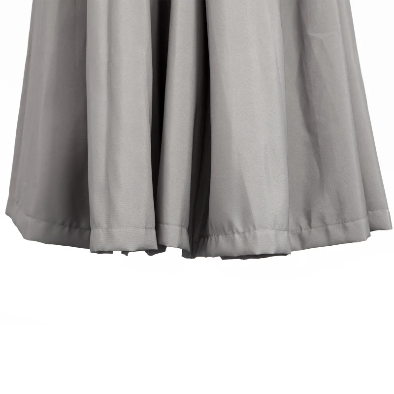 Outsunny Ombrellone Decentrato da Giardino 3x2.6 m a 18 Stecche con Base a Croce, Grigio