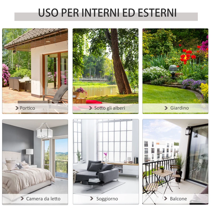 Outsunny Amaca Sedia Sospesa ad Altalena in Legno e Corda di Cotone, Beige, 80x140 cm