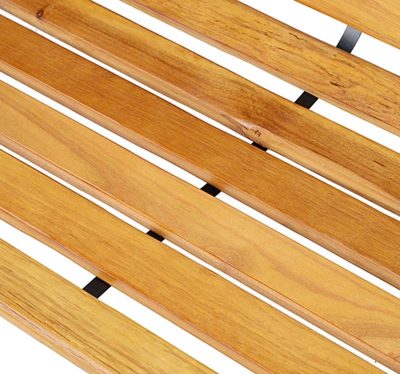 Outsunny Gartenbank Sitzbank Parkbank 2-Sitzer Garten Stahl+Kiefernholz Natur B122 x T60 x H83 cm