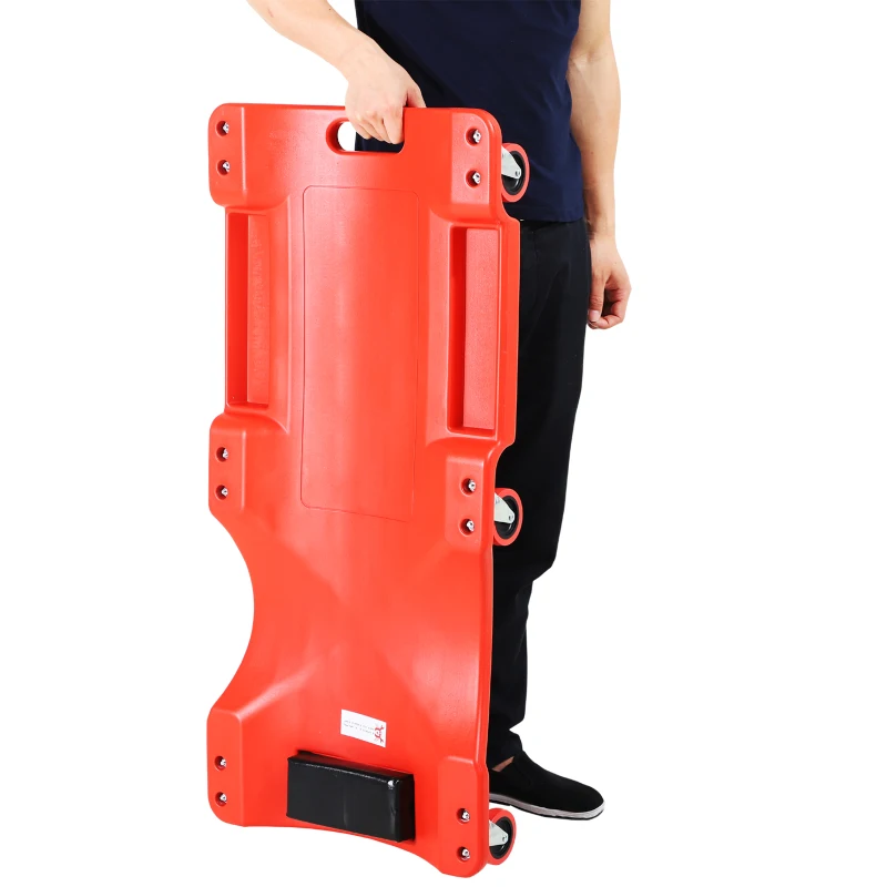 DURHAND Camilla para Taller con ruedas Plataforma para Trabajos Mecánicos Creeper Asiento  Camilla Mecánica Fácil de Limpiar con Bandejas Laterales 100x48x12cm