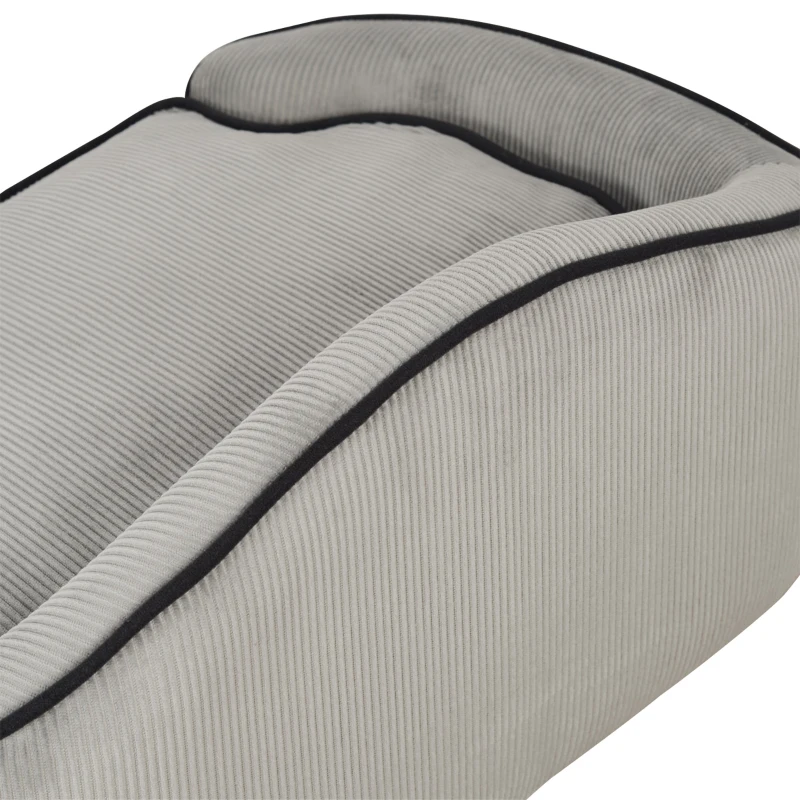 PawHut Haustiersofa, Hundebett, Hundematte, Hundesofa, Naturholz+Plüsch, Grau, 66,5 x 45 x 35,5 cm