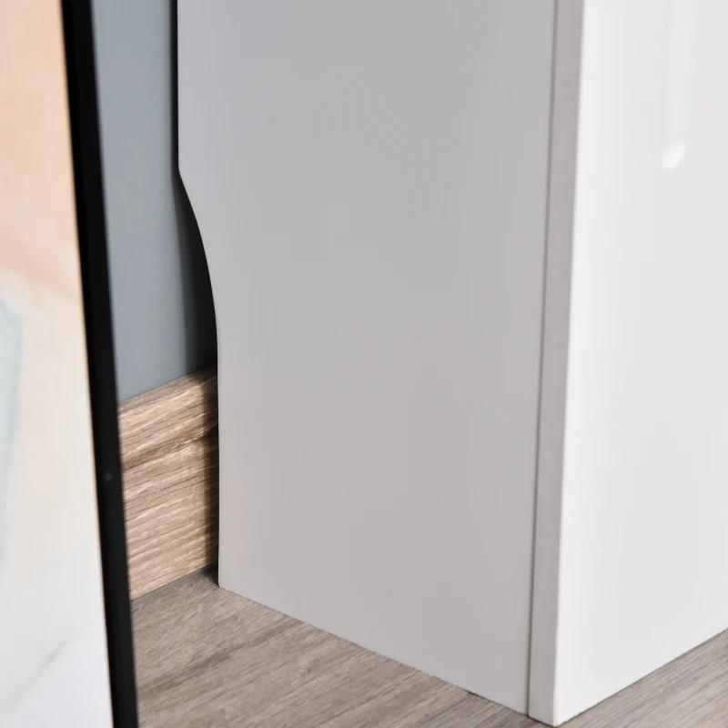 HOMCOM Cache-radiateur couverture radiateur Design à Lattes Panneau Cabinet dim. 112L x 19l x 81H cm MDF Blanc