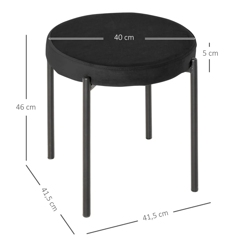 HOMCOM Esszimmerstuhl Akzentstuhl Küchenstühle, 41,5 cm x 41,5 cm x 46 cm, Schwarz(m-3)