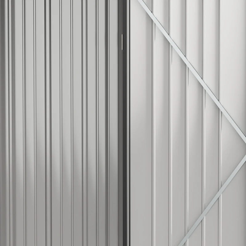 Outsunny Gartenschuppen Geräteschuppen, verschließbare Tür, wetterbeständig, inkl. Regale, 161,5 cm x 94,5 cm x 196 cm, Schwarz