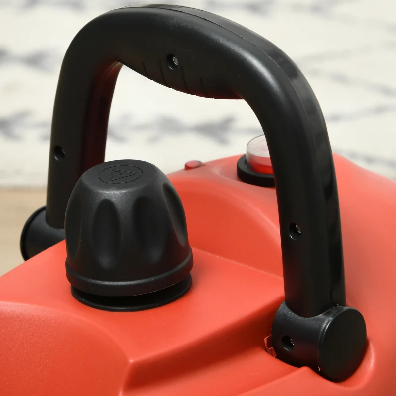 HOMCOM Limpiador a Vapor Portátil 3,5 Bar Potencia 1500W Deposito 1,2 L Vaporeta Multiusos con 13 Accesorios 34x25x23,5 cm Rojo
