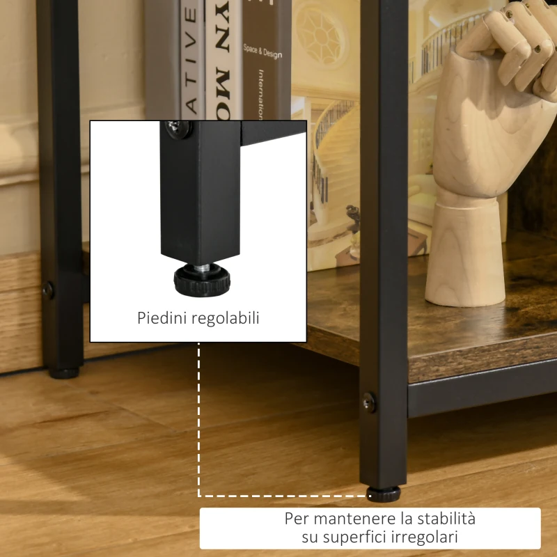 HOMCOM Mobile TV da Salotto in Stile Industriale, Legno e Acciaio, 110x40x50cm