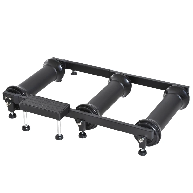 HOMCOM Roller Trainer Rollentrainer Heimtrainer Indoor-Training Schwarz L(82-130) x B49 x H16 cm