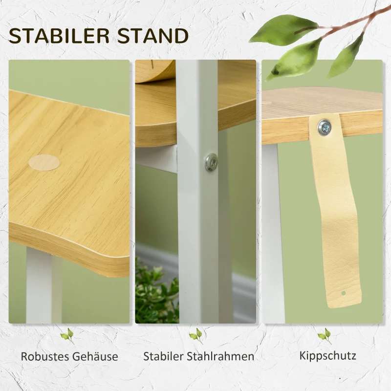 Outsunny Blumenständer, Pflanzenständer, 5 Ebenen, für Innen- und Außenbereiche, Stahl, weiß, 35 x 26 x 120cm