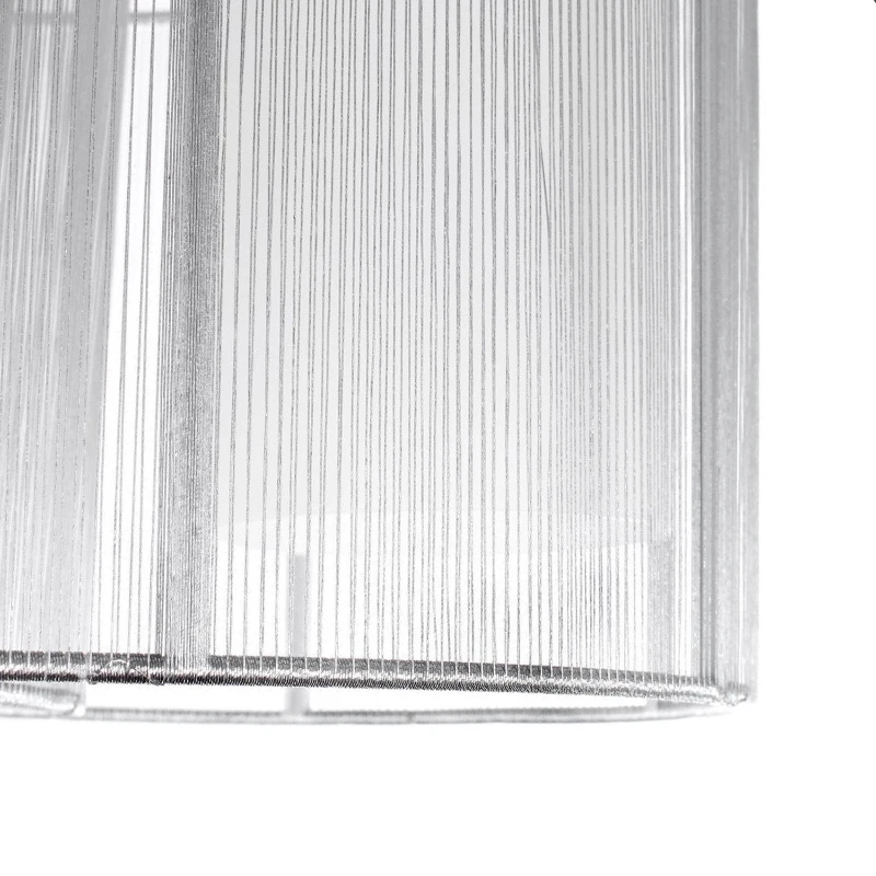 HOMCOM Lampadario a Incasso con 2 Paralumi a Mezzaluna in Metallo Argento e 2 Paralumi in Vetro Bianco, Φ35 x 25cm