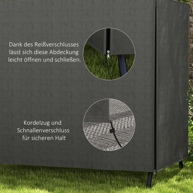 Outsunny Abdeckung für Gartenschaukel, Schutzhülle für Hollywoodschaukel, Abdeckhaube, wasserfest, 177 x 114 x 152 cm, Grau(m-4)