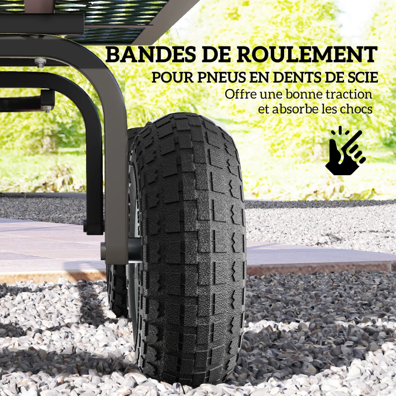 Outsunny Lot de 2 Pneus Pneumatiques de Remplacement Alésage de 16mm pour Chariot de Jardin, Brouette et diable