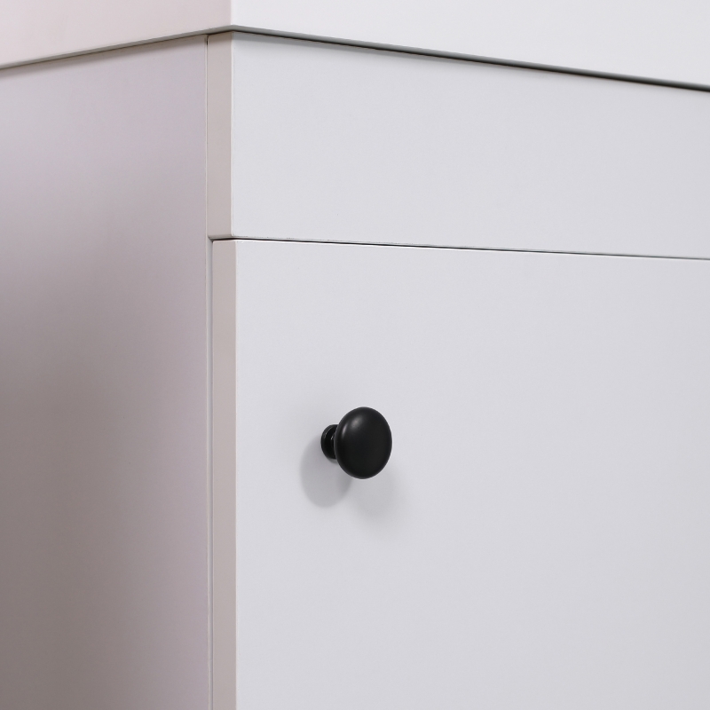 kleankin Bathroom Vanity Unit with Basin, Wall Mounted Bathroom Wash Stand with Sink, Tap Hole and Storage Cabinet, White